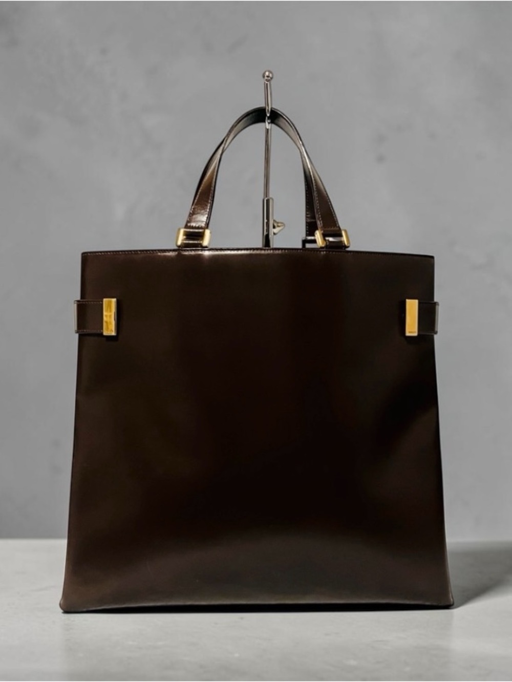 Gucci Tom Ford Leather Chocolate Brown Tote Shoulder Bag - Picture 5 of 15